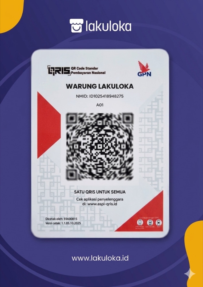 Tampilan pembayaran QRIS Lakuloka